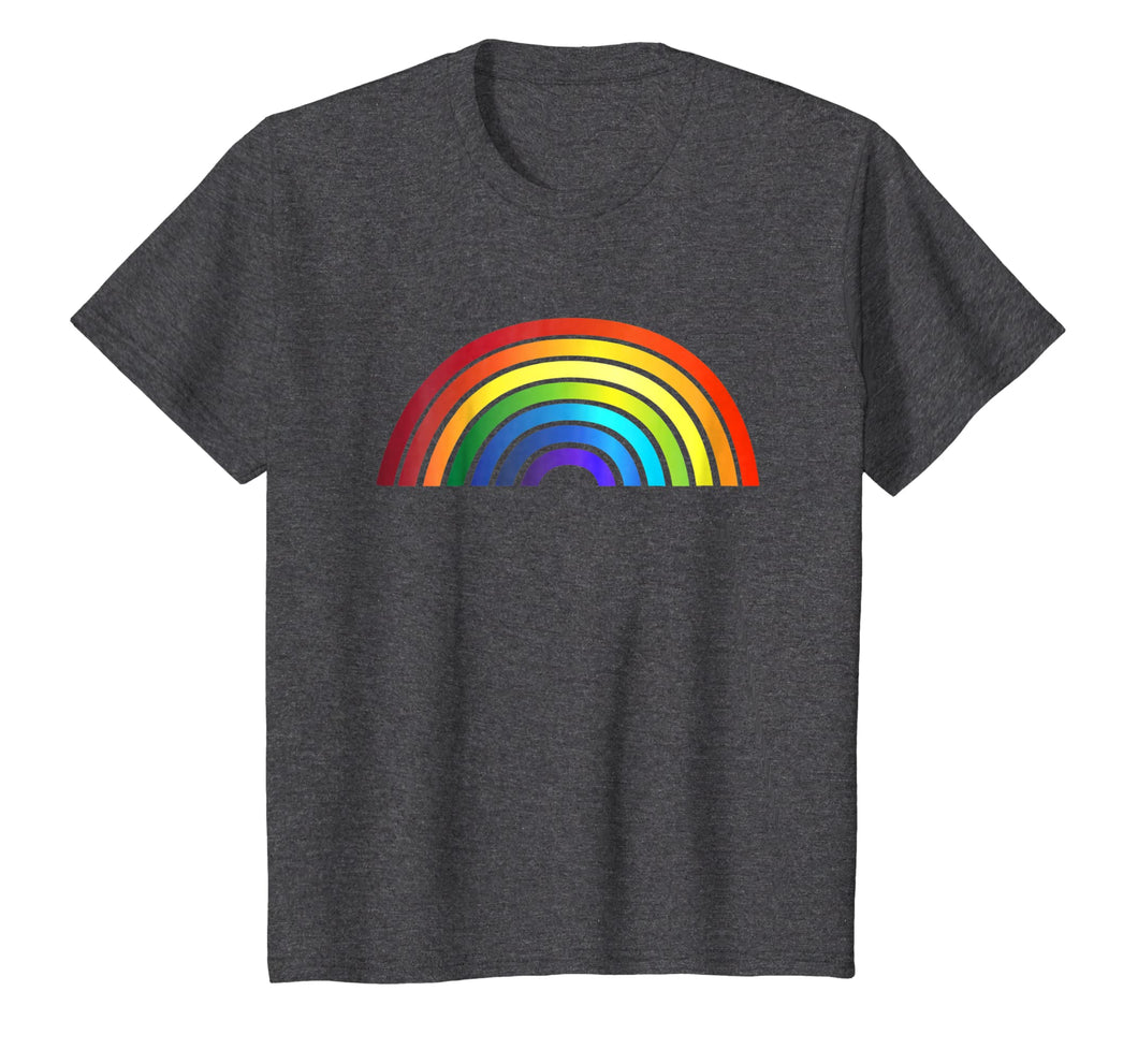 Rainbow T-Shirt Simple Style Basic Glossy Stripe Design