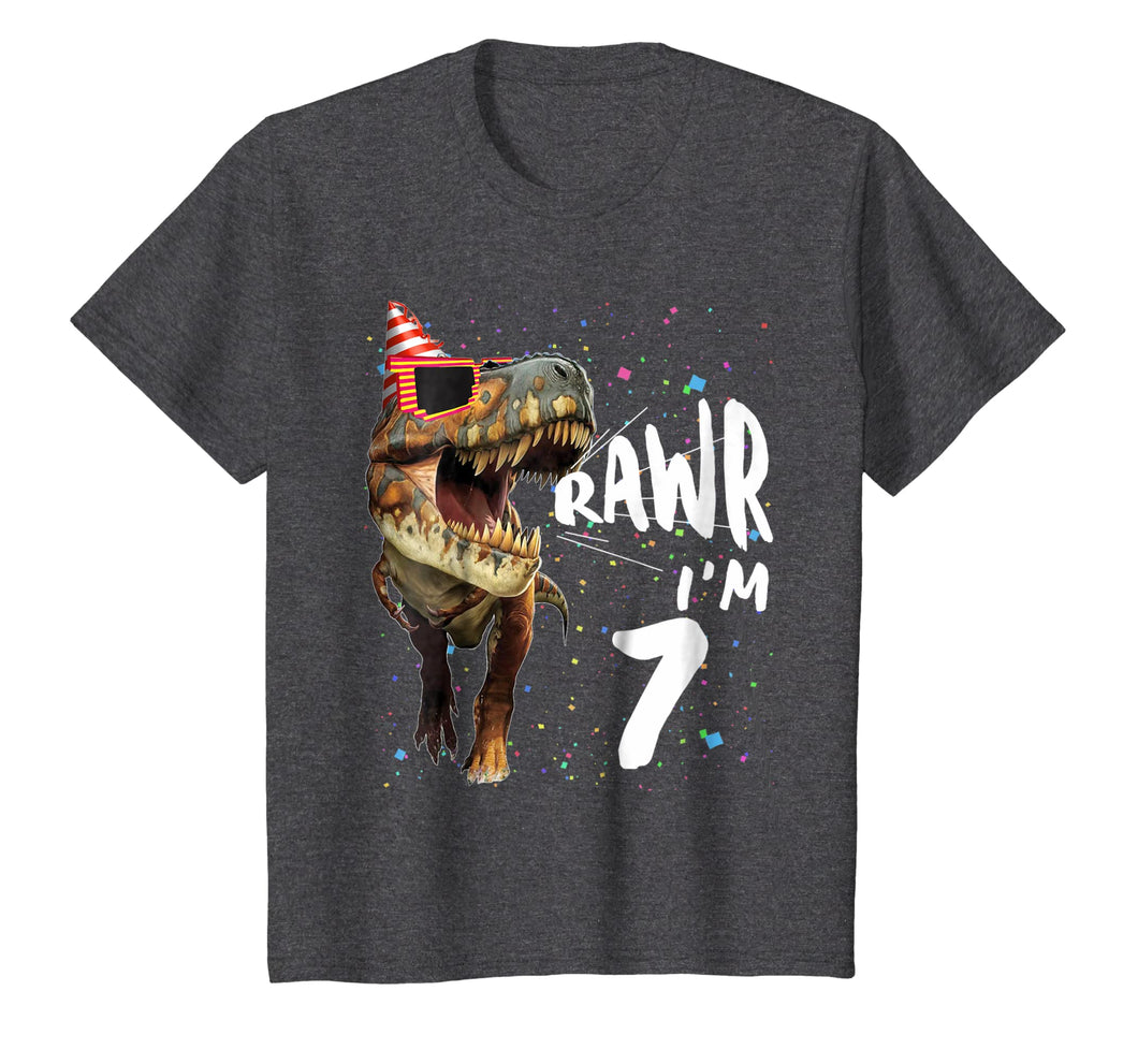 Rawr I'm 7 yrs old 7th Birthday T-Rex Dinosaur 2012 T-Shirt