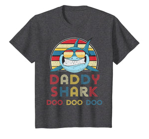 Retro Vintage Daddy Sharks Tshirt gift for Father