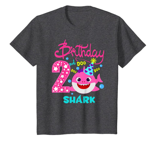 Kids Baby Shark 2 Years Old 2nd Birthday Doo Doo T-Shirt-490299