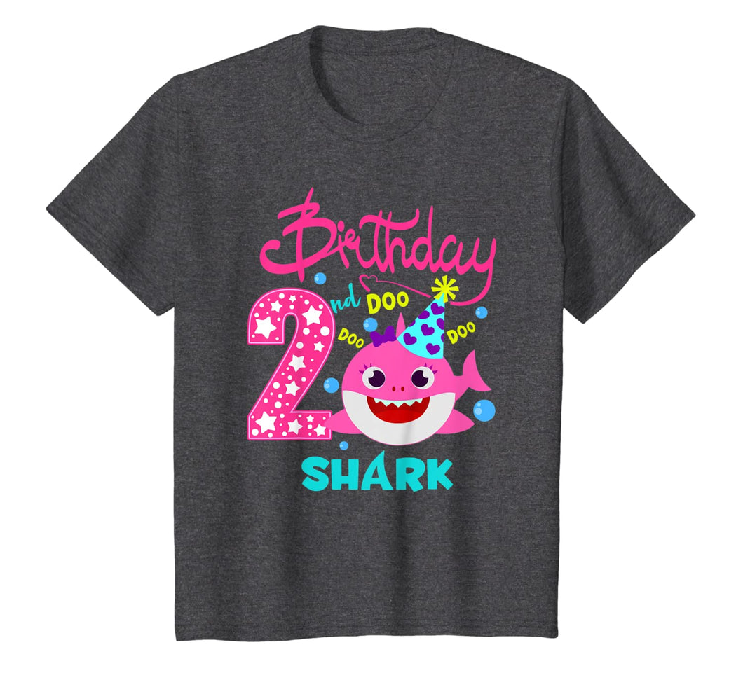 Kids Baby Shark 2 Years Old 2nd Birthday Doo Doo T-Shirt-490299