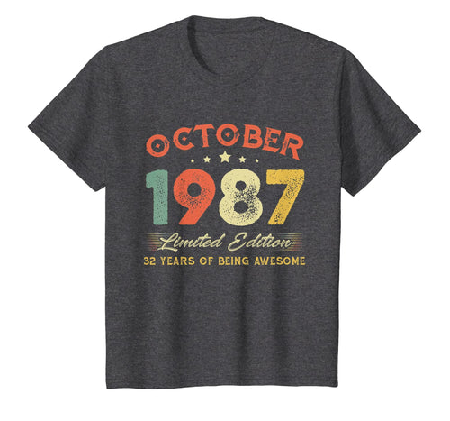 October 1987 32 Years Old Vintage 32nd Birthday Gifts T-Shirt