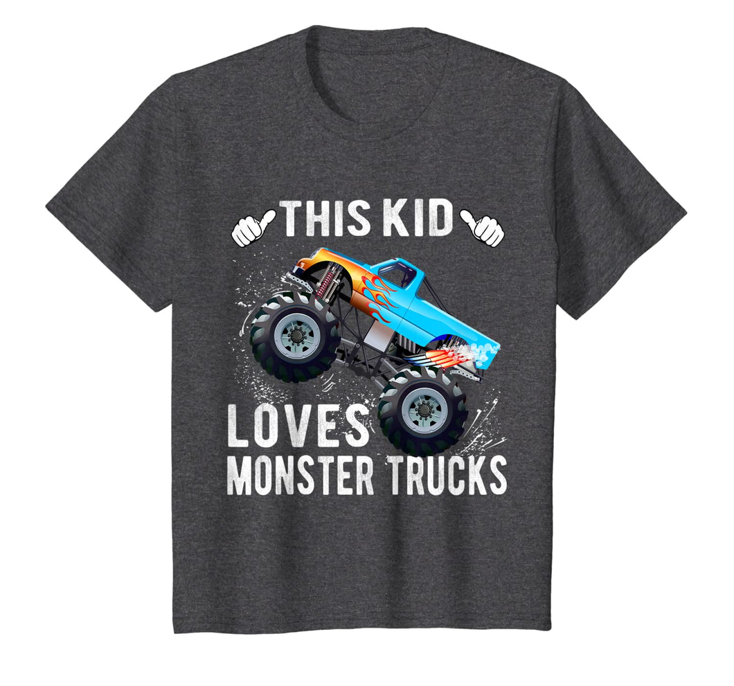 Funny shirts V-neck Tank top Hoodie sweatshirt usa uk au ca gifts for Kids This Kid Loves Monster Trucks Boys and Girls Gift T-Shirt 112272
