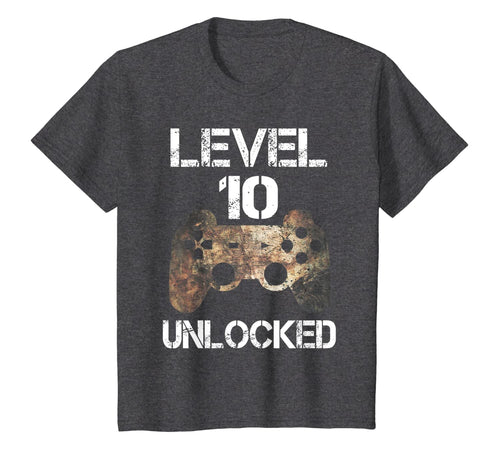 Level 10 Unlocked Boys 10th Birthday 10 Year Old Gamer Gift  T-Shirt 462617