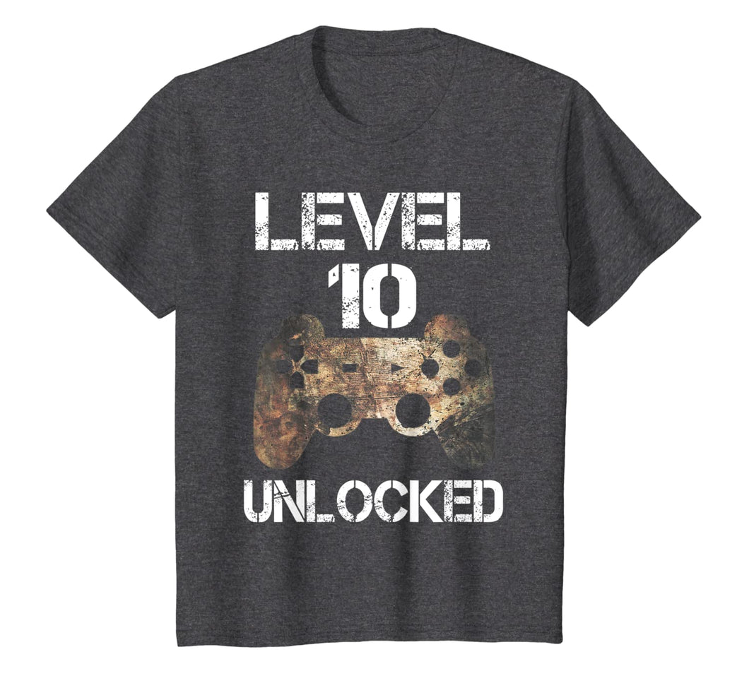 Level 10 Unlocked Boys 10th Birthday 10 Year Old Gamer Gift  T-Shirt 462617