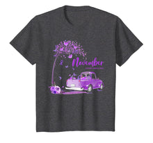 Load image into Gallery viewer, Truck Purple Ribbon November Alzheimer&#39;s Awareness Month T-Shirt
