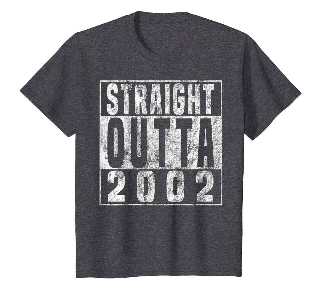 Straight Outta 2002 17th Birthday Gift T-Shirt 17 years old