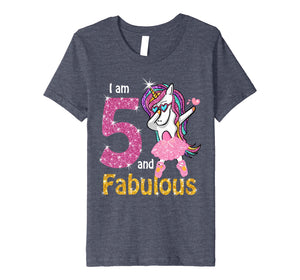 Funny shirts V-neck Tank top Hoodie sweatshirt usa uk au ca gifts for Kids I am 5 and Fabulous (5th Birthday) Unicorn Shirt for Girls 2637792