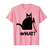 Load image into Gallery viewer, WHAT Murderous Cat With Knife Halloween Costume T-Shirt 120437
