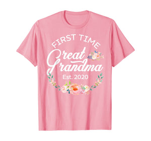 Womens Promoted to Great Grandma Est 2020 First Time Gift TShirt360286