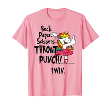 Load image into Gallery viewer, Rock paper scissors throat punch I win Unicorn Dancing T-Shirt

