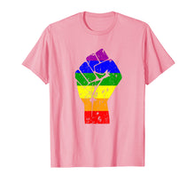 Load image into Gallery viewer, Funny shirts V-neck Tank top Hoodie sweatshirt usa uk au ca gifts for Resist Fist Rainbow Flag Gay Pride  T-Shirt 244719
