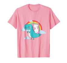 Load image into Gallery viewer, Funny shirts V-neck Tank top Hoodie sweatshirt usa uk au ca gifts for Unicorn Riding T-Rex Dinosaur Rainbow T-Shirt 1627525
