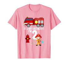 Load image into Gallery viewer, Funny shirts V-neck Tank top Hoodie sweatshirt usa uk au ca gifts for It's my birthday Fire Truck Fireman 2 Birthday Boy T-Shirt 2396378
