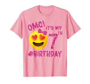 OMG It's My 7th Birthday | Emoji Shirt For Birthday Girls