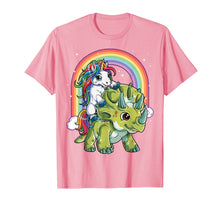 Load image into Gallery viewer, Funny shirts V-neck Tank top Hoodie sweatshirt usa uk au ca gifts for Unicorn Riding Dinosaur T shirt Triceratops Party Rainbow 768495

