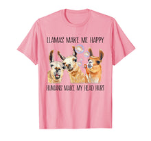 Load image into Gallery viewer, Funny shirts V-neck Tank top Hoodie sweatshirt usa uk au ca gifts for LLama Make Me Happy Humans Make My Head Hurt 3204005
