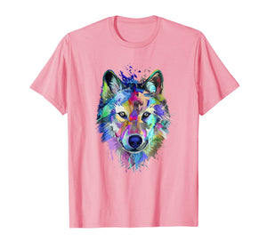 Splash Art Wolf T-Shirt | Gifts for Wolf lovers