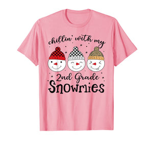 Chillin' With My 2nd Grade Snowmies Christmas Teacher Gifts T-Shirt-1679960