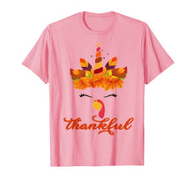 Load image into Gallery viewer, Thankful Unicorn Turkey Face Thanksgiving Outfit Girl Kids T-Shirt
