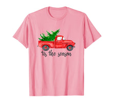 Load image into Gallery viewer, 'Tis the Season Watercolor Red Truck with Christmas Tree T-Shirt
