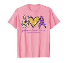 Load image into Gallery viewer, Peace Love Cure Purple Ribbon Alzheimer's Awareness Gift T-Shirt-1347823

