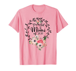 Promoted to Mimi Est 2020 - Floral First Time Grandma T-Shirt-1444542