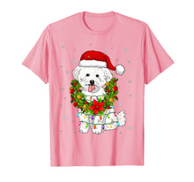 Load image into Gallery viewer, Funny shirts V-neck Tank top Hoodie sweatshirt usa uk au ca gifts for Santa Bichon Frise Dog with Christmas lights Gifts Xmas T-Shirt 1050528
