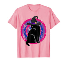 Load image into Gallery viewer, LGBT Bisexual Pride Cat Rainbow Witch &amp; Hat Gay Halloween T-Shirt
