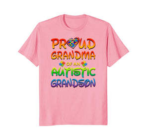 Funny shirts V-neck Tank top Hoodie sweatshirt usa uk au ca gifts for Autism Awareness Proud Grandma Of Autistic Grandson Shirt 2130161
