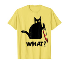 Load image into Gallery viewer, WHAT Murderous Cat With Knife Halloween Costume T-Shirt 120437
