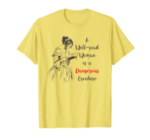 Funny shirts V-neck Tank top Hoodie sweatshirt usa uk au ca gifts for Feminist Dangerous Well-Read Woman Book T-Shirt Vintage Nerd 1870766