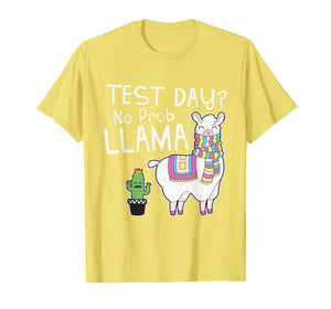 Funny shirts V-neck Tank top Hoodie sweatshirt usa uk au ca gifts for Teacher Test Day No Prob Llama Testing Shirt for Teachers T-Shirt 1643116
