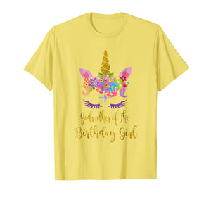 Unicorn Girl Birthday Tshirt, Godmother of The Unicorn Girl