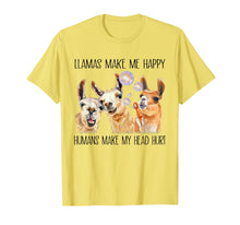 Load image into Gallery viewer, Funny shirts V-neck Tank top Hoodie sweatshirt usa uk au ca gifts for LLama Make Me Happy Humans Make My Head Hurt 3204005
