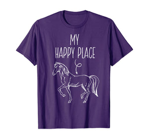 Funny shirts V-neck Tank top Hoodie sweatshirt usa uk au ca gifts for My Happy Place Horse Lover Gifts Horseback Riding Equestrian T-Shirt 143037