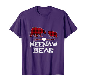 Funny shirts V-neck Tank top Hoodie sweatshirt usa uk au ca gifts for Meemaw Bear Red Buffalo Plaid Matching Family Christmas T-Shirt 1355154