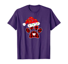 Load image into Gallery viewer, Funny shirts V-neck Tank top Hoodie sweatshirt usa uk au ca gifts for Buffalo Plaid Christmas Paw Dog with Santa hat &amp; Lights Gift T-Shirt 1152404
