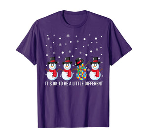 Snow Man It's Ok To Be A Little Different Autism Awareness T-Shirt