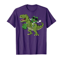 Load image into Gallery viewer, Shamrock Riding T Rex St Patrick's Day Boys Girls Kids T-Shirt-50753
