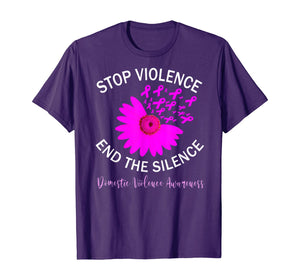 Stop Violence End Silence Domestic Violence Support T-Shirt