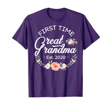 Load image into Gallery viewer, Womens Promoted to Great Grandma Est 2020 First Time Gift TShirt360286
