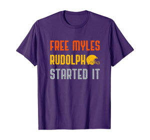 Funny shirts V-neck Tank top Hoodie sweatshirt usa uk au ca gifts for Free Myles Rudolph Started It T-Shirt 345710
