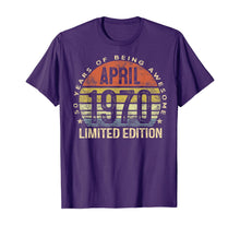 Load image into Gallery viewer, April 1970 Limited Edition 50 Year Old Gifts 50th Birthday TShirt394651
