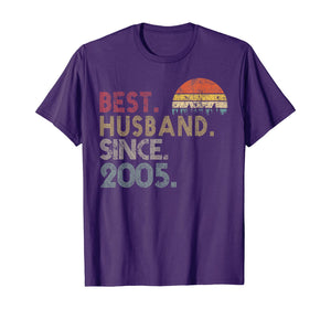 15th Wedding Anniversary Gifts Best Husband Since 2005 TShirt235444
