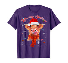 Load image into Gallery viewer, Funny shirts V-neck Tank top Hoodie sweatshirt usa uk au ca gifts for Scottish Highland Cow Merry Christmas Snow Gift T-Shirt 1150581
