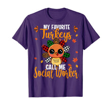 Load image into Gallery viewer, Funny shirts V-neck Tank top Hoodie sweatshirt usa uk au ca gifts for My Favorite Turkey Call Me Social Worker Leopard Plaid Gifts T-Shirt 1264117
