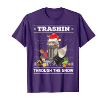 Load image into Gallery viewer, Trashin Through The Snow Raccoon Santa Claus Trash Panda T-Shirt
