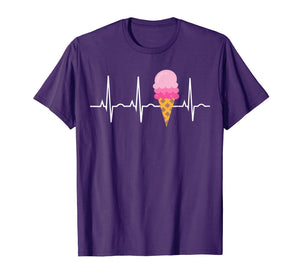 Funny shirts V-neck Tank top Hoodie sweatshirt usa uk au ca gifts for Ice Cream Shirt for Girls & Women - Ice Cream Cone Heartbeat 1758849