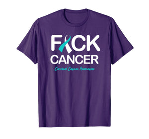 Funny shirts V-neck Tank top Hoodie sweatshirt usa uk au ca gifts for Cervical Cancer Awareness Products Fck Cancer Shirt 1027027